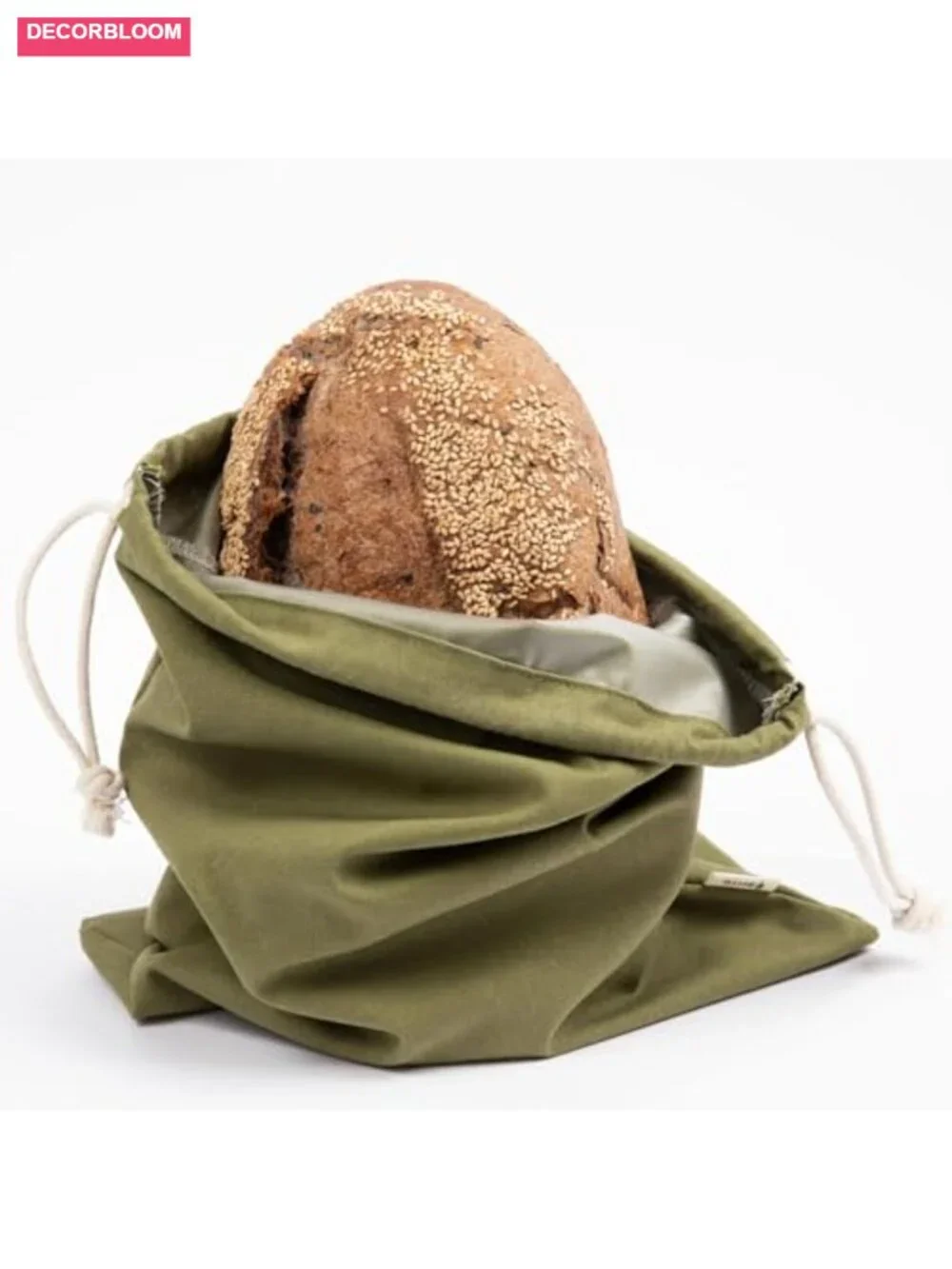 Reusable Cotton Linen Bread Bags - 2 Pack, Extra Large, Drawstring, Machine